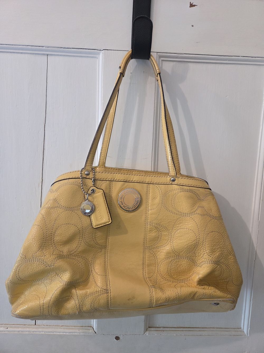 Coach Yellow Leather Signature Tote Bag